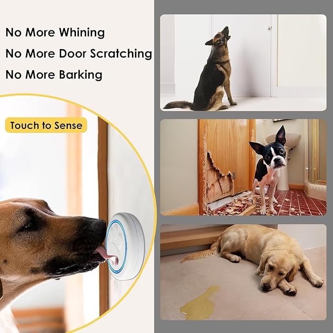 Full House Dog Doorbell for Potty Training, Wireless Pet Doggie Door Bell Training to Go Outside, Waterproof Touch Button, Over 1000 feet Range White 2 Buttons + 1 Receiver