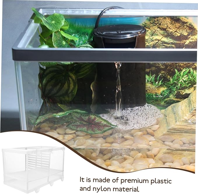 Kisangel Fish Tank Breeding Box Mesh Partition Shrimp Fish Hatchery for Aquarium Style