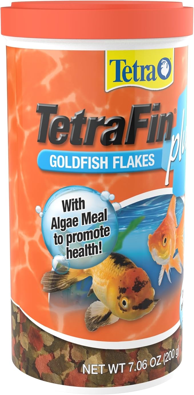 TetraFin Plus Goldfish Flakes 7.06 Ounces,Balanced Diet,with Algae to Promote Health,(Pack of 2)