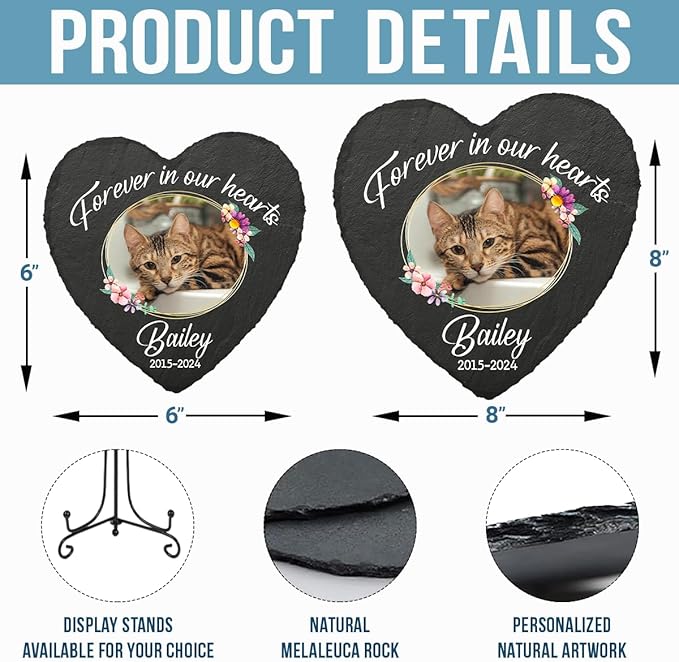 Pawfect House Custom Cat Memorial Stones, Bereavement Gift, Condolences Gift for Loss, Pet Memorial Gifts for Cats, Black Cat Memorial Pet Loss Gifts, in Loving Memory Pets, Garden Stones Decorative