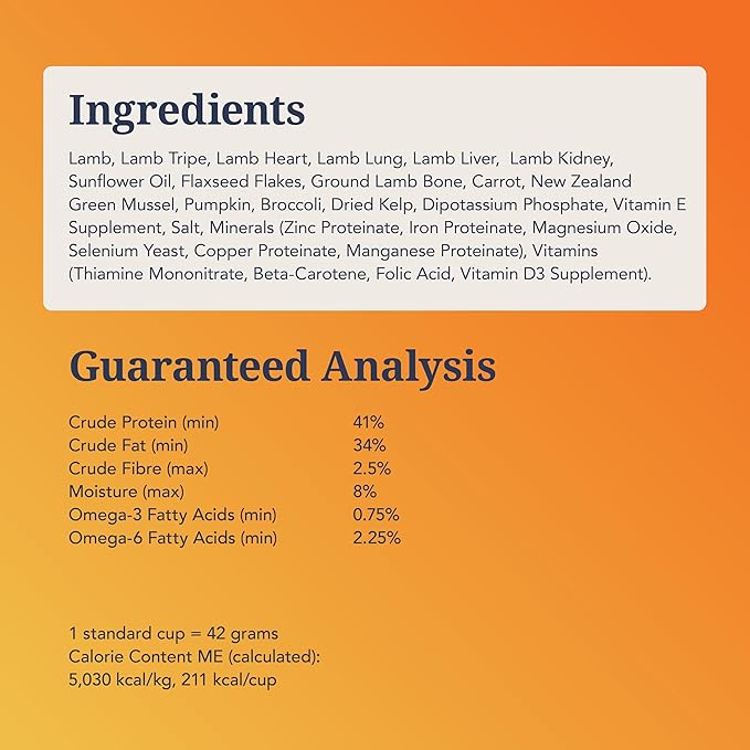 K9 Natural Lamb Freeze Dried Dog Food, High-Meat Natural Complete Meal or Meal Toppers for Dogs, Grass-Fed Lamb from New Zealand, Grain-Free, GMO-Free, Complete & Balanced Nutrition, 4lb