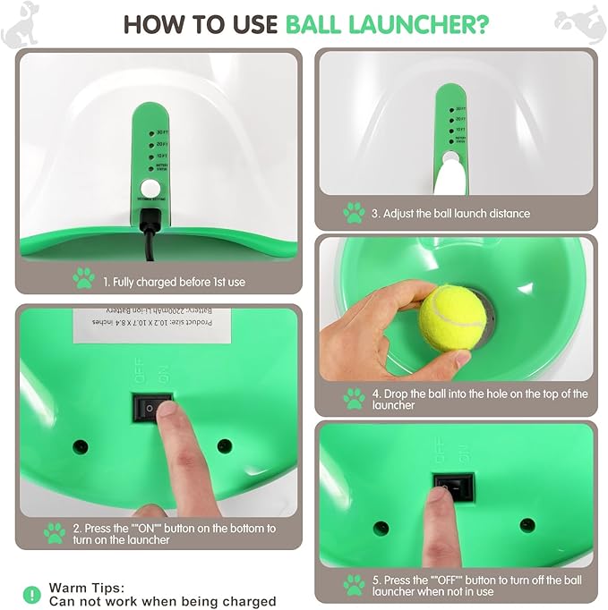 Eaacaa 2025 Upgraded Ball Thrower with 3 Tennis Balls Automatic Ball Thrower for Dogs, Mentally Stimulating Training Dog Toy for Medium and Large Dogs (Blue)
