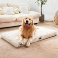 Large Orthopedic Dog Crate Bed with Waterproof Lining, Soft Short Plush Surface & Egg Crate Foam for Calming Puppy, Machine Washable Pet Bed with Removable Cover & Anti Slip Bottom