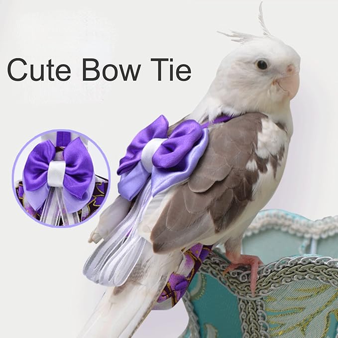 Bird Flight Suits Diapers, Parrot Flight Suits Diapers for Monk Parakeets, Cockatiels Flight Suits, Parrot Clothes, Bird Training Nappy Suit Liners Clothes (XS, Blue)