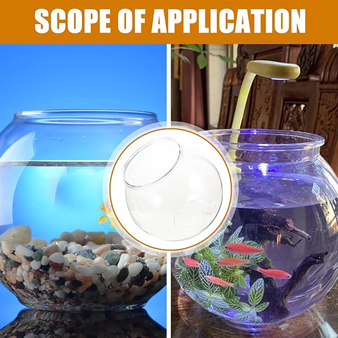 Balacoo Plastic Fish Bowl, Large Clear Aquarium Bowl, Break Resistant Round Vase Pot Bubble Planter, Betta Fish Tank for Desktop, Home, Wedding Decor 7.1 X 6.3 Inches