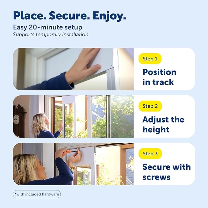 PetSafe Extreme Weather Sliding Glass Pet Door - Energy Efficient Entry for Dogs & Cats - Triple Flap with Magnetic Seal - Durable Aluminum Frame - Easy Install - Mediume