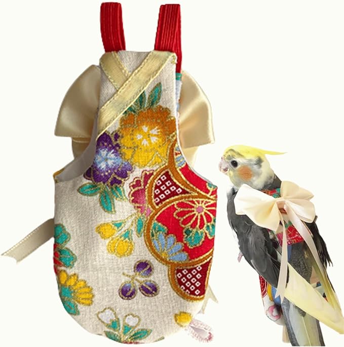 Bird Flight Suits Diapers, Parrot Flight Suits Diapers for Quaker Parakeets Cockatiels Flight Suits, Parrot Clothes (Almond A,M)