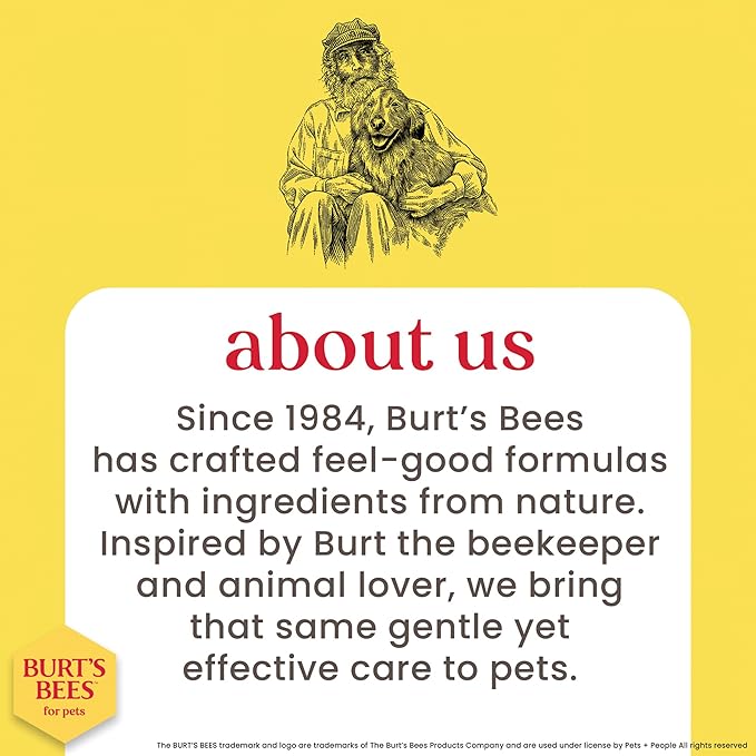 Burt's Bees for Pets Cat Dander Remover Wipes, Unscented Soft Grooming Cloths with Colloidal Oat Flour + Aloe, Helps Reduce Flaking Between Baths for Cats & Kittens, 50 Count - 6 Pack