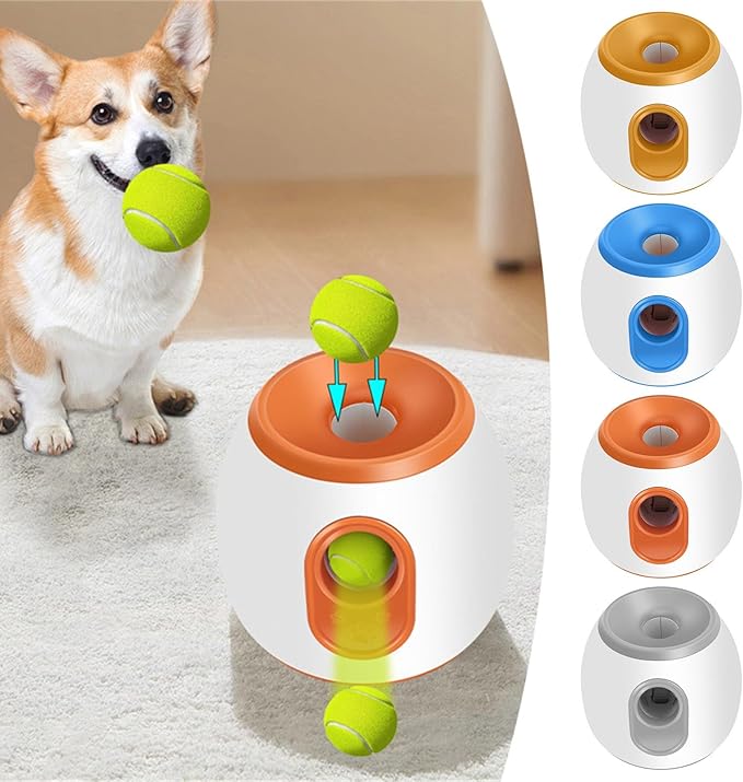 Automatic Ball Launcher for Dogs, Large Silent Dog Ball Thrower with Remote Control, 3 Adjustable Throwing Distances, Rechargeable, Durable, Indoor/Outdoor Use (Blue)