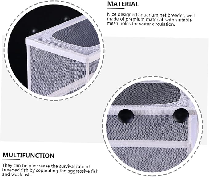 Happyyami 3pcs Fish Tank Suction Cup Fish Breeding Net Large Capacity Aquarium Breeder Box