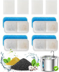 oneisall Cat Water Fountain Filters Replacement, 4 Pack for 67oz/2L Stainless Steel Fountain, Easy to Install and Clean