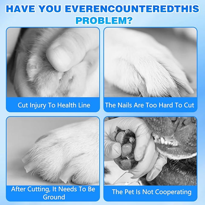Cat Nail, Safe Cut Cat Nail Trimmer,Nail Trimme,Silent Groom Pro Pet Nail Grinder,Two Adjustable with 360° Grinding Settings,Ultra Quiet Under 40db ＆ Powerful Enough for All Cats ＆Dogs (White)