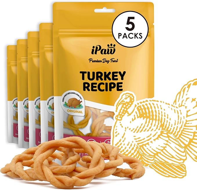 iPaw 5 Stock-Up Combo Turkey Dog Treats, All Natural Human Grade Dog Treat, Suitable for Training chew, US Sourced Raw Material, Hypoallergenic, Rawhide Alternative, Ring (Original)