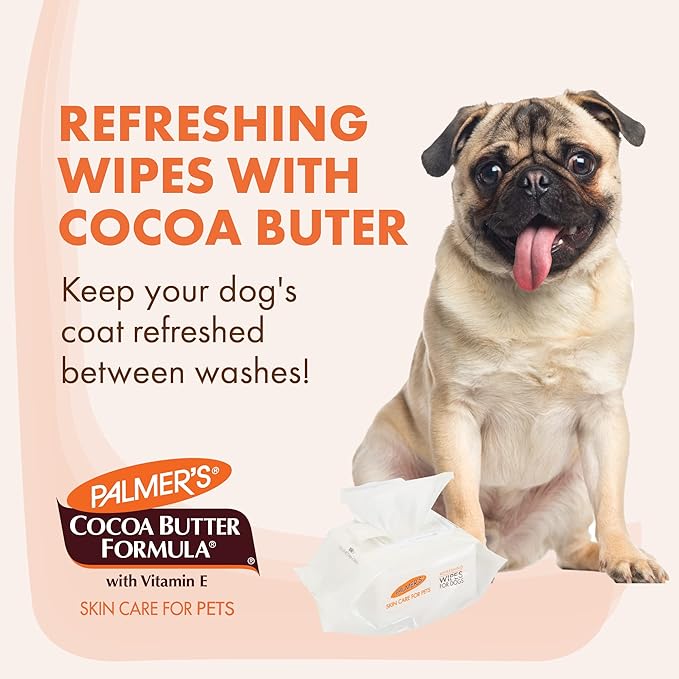 Palmer's for Pets Coconut Oil Refreshing Wipes for Puppies - Palmers Puppy Wipe for Gentle Grooming, 100 Count