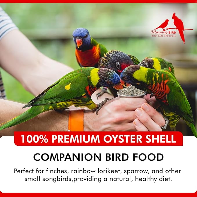 Morning Bird Oyster Shell for Birds 1.5 lbs - Natural Calcium Supplement – Sustainably Harvested from California Coast - Easy Add to Favorite Mix - Safe Year-Round Bird Food Additive