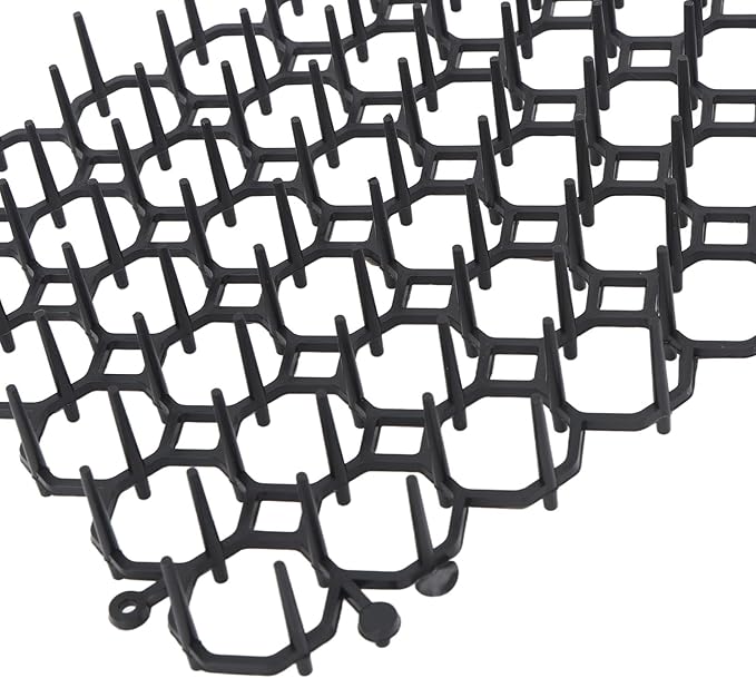 12Pcs Cat Deterrent Mat, Anti Cat Dog Network with Plastic Spikes, Indoor Outdoor Training Mat for Keeping Away Cats Dogs, Protecting Plants Furniture and Cars, PP Materi