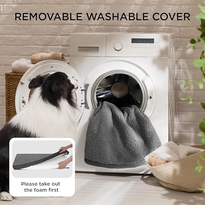 Bedsure Dog Bed for Small Dogs - Comfy Flat Puppy Beds with Removable Washable Cover, Orthopedic Egg Crate Foam Pet Mat, Suitable for Pet Up to 15 lbs