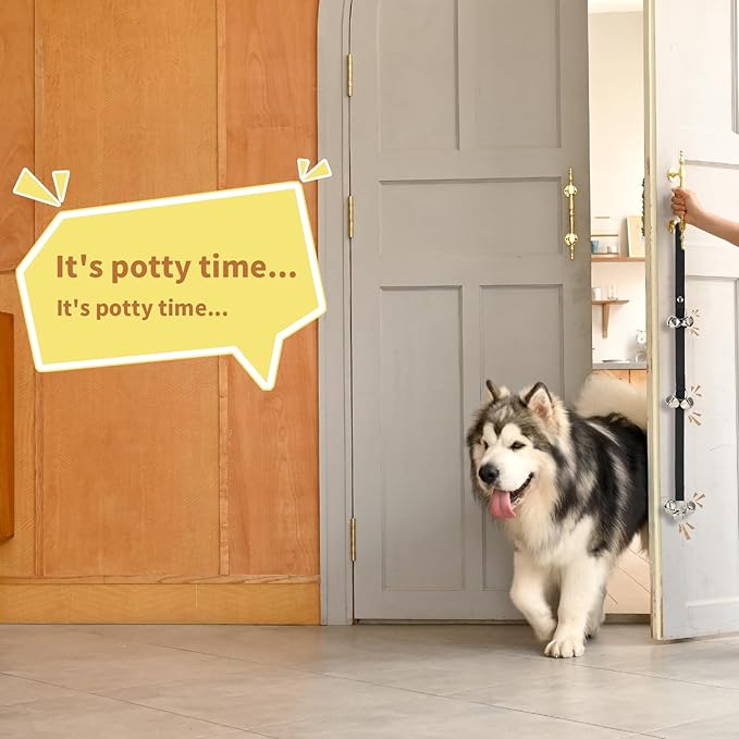 Upgraded Puppy Bells Dog Doorbells for Door Knob/Potty Training/Go Outside-Dog Bells for Puppies Dogs Doggy Doggie Pooch Pet Cat for Dog Lovers-Premium Quality-3 Snaps for Length Adjustment