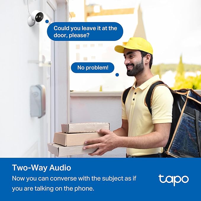 Tapo 2K Indoor/Outdoor Wired Security Camera - Works as a Baby Monitor & Pet Camera, Person/Motion/Baby Cry Detection, 2-Way Audio, Siren, Subscription-Free Local Storage or Optional Cloud, C113