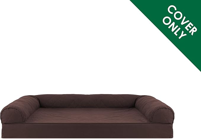 Furhaven Replacement Dog Bed Cover Quilted Sofa-Style, Machine Washable - Coffee, Large