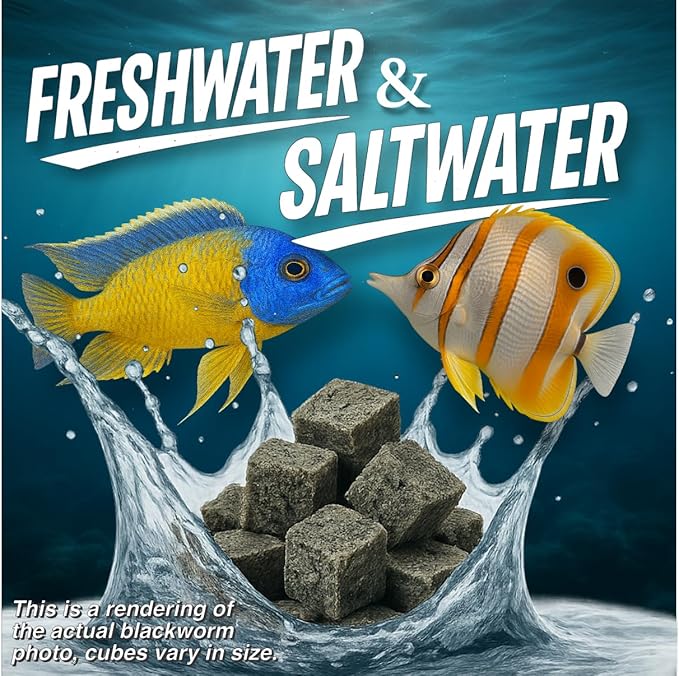 Super Cichlids Freeze Dried California Blackworms - All Natural - Perfect for Marine & Tropical Aquariums - High Protein, No Preservatives - Ideal Live Blackworms Alternative Fish Food (15 Grams)