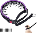 Martingale No Pull Dog Collar - Heavy Duty Nylon With Buckle, Adjustable Anti Pull Reflective Slip for Large Medium Small Dog Training Walking S Purple