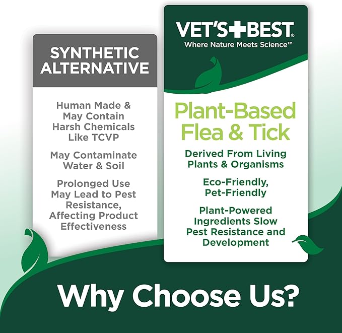 Vet's Best Natural Flea and Tick Collar for Dogs – Natural Repellent Collar with Plant-Based Ingredients – Flea and Tick Prevention and Treatment – Fits Small to Large Dogs – Up to 20” Neck Size