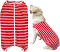 Dog’s Recovery Suit Post Surgery Shirt for Female Male Dog, E-Collar Alternative Wound Protective Clothes (red white-3xl)