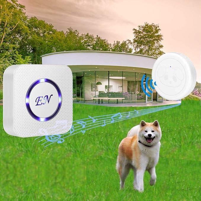 EverNary Dog Door Bell,Smart Dog Bells to Go Outside,Doorbell for Potty Training,Communication Bell for Puppies with 3 Waterproof Touch Buttons & 2 Receiver