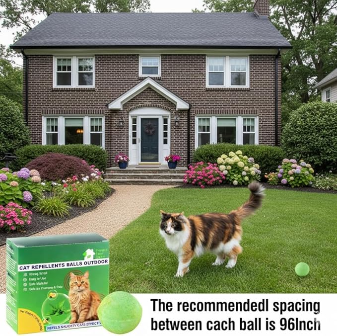 Natural Peppermint Oil Cat Deterrent Outdoor and Indoor, Keep Cats Permanently Out of Yard, Lawn, Garden, Furniture, Mulch & Flower,8 Pack（Green）