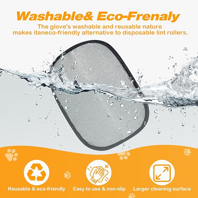 Pet Hair Removal Glove for Dogs Cats, Pet Hair Removal Tool, Reusable Electrostatic Pet Hair Gloves, Versatile Grooming Gloves for Washing, Deshedding, Grooming, White, 2 pcs