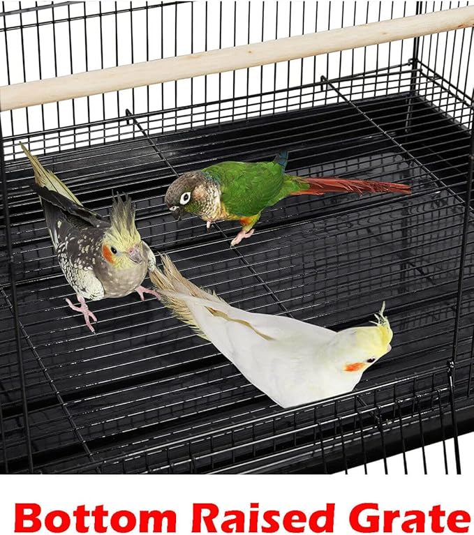 55" X-Large with 3/8-Inch Tight Bar Spacing for Multiple Flight Small Size Bird Aviary Budgie Canary Finches Breeding Home Cage with Removable Rolling Stand