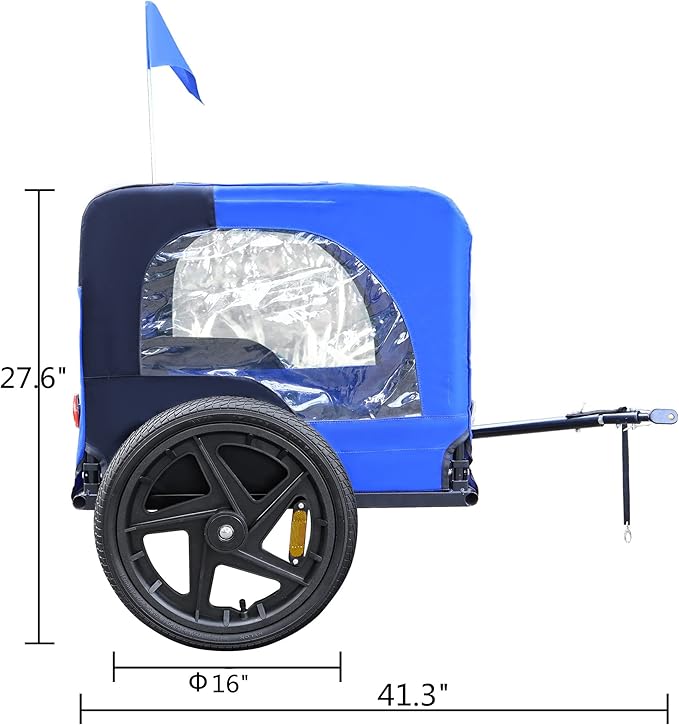 2-in-1 Dog Bike Trailer & Pet Carrier with Quick-Release Wheels, Foldable Steel Frame & Non-Slip Floor, 88 lbs Capacity for Medium/Small Dogs, Compatible with 20"-29" Bicycles