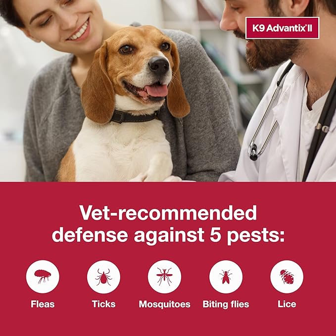 K9 Advantix II Small Dog Vet-Recommended Flea, Tick & Mosquito Treatment & Prevention | Dogs 4-10 lbs. | 6-Mo Supply
