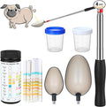 Nuanchu 4 Pcs Dog Urine Collection Kit Includes Pet & Cat Telescopic Urine Sample Collection, Pee Test Strips, Reusable Spoons and Cups for Veterinary Supplies