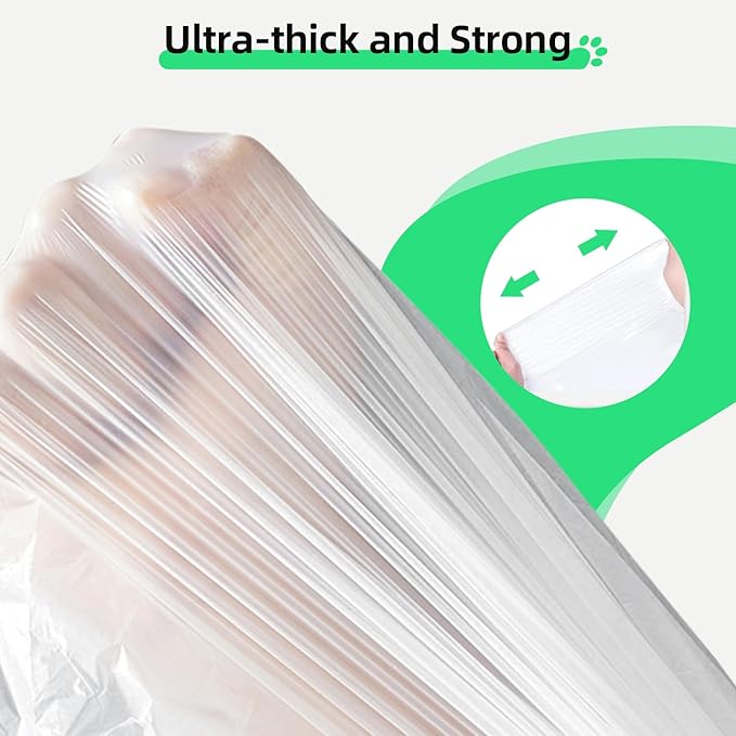 45 Count Cat Litter Box Liners Automatic for Litter Box Robot 4/5/3, Self-cleaning Waste Drawer Liners refill with Drawstring hick Heavy Duty 10-12 Gallons of Capacity, Transparent