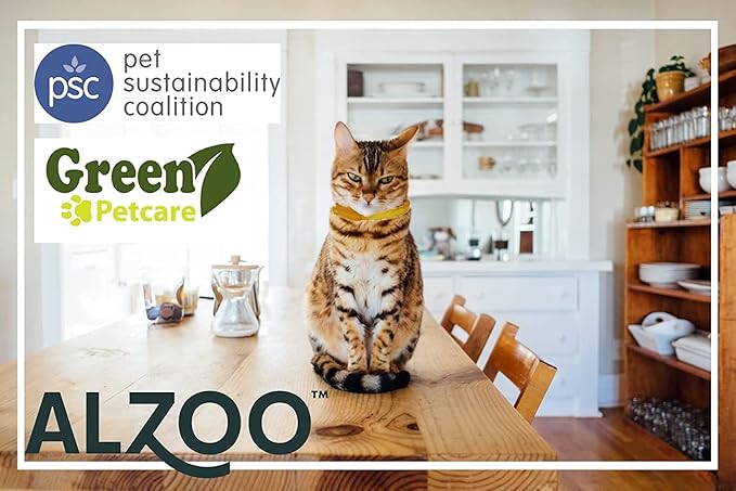 ALZOO Natural Flea & Tick Cat Collar, Helps Repel Fleas, Ticks & Mosquitoes, Plant-Based Active Ingredients, Phthalates and PVC Free Up to 4 Months Protection, Single