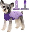 Kuoser Recovery Suit for Dogs After Surgery, Soft Dog Surgery Suit Female Male, Breathable Pet Surgical Recovery Shirt, Anti Licking Dog Onesie for Abdominal Wounds Cone Alternatives, Purple S