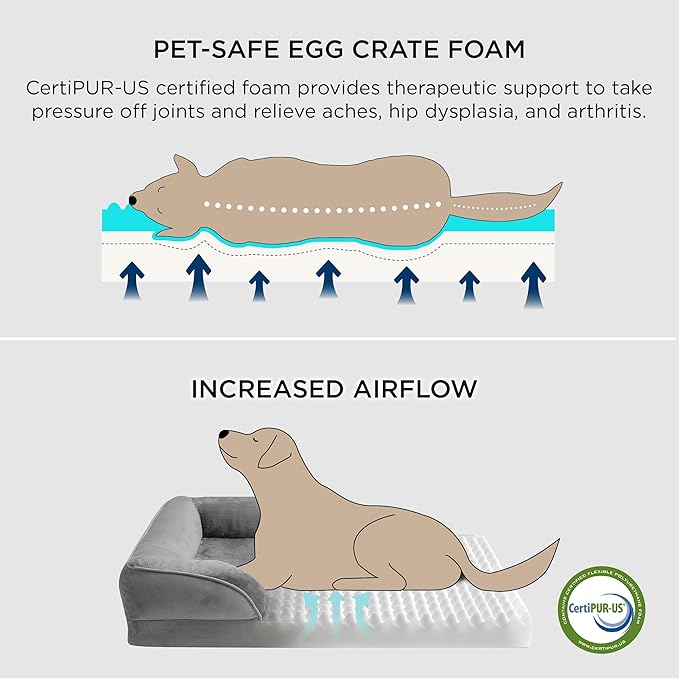 Bedsure XL Plus Orthopedic Dog Bed for Extra Large Dogs - Washable XLarge Dog Cat Bed Waterproof, Comfort Dogs Couch Sofa with Washable Removable Cover, Pet Bed with Nonskid Bottom, Ember Clay, 48"