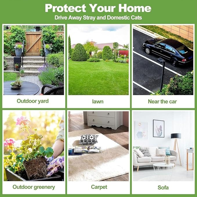 10/12 Pack Dog Deterrent, Cat Repellent Spray, Safe and Effective Formula, for Indoor Outdoor Use, Protects Gardens Furniture from Scratching Digging, Pet and Plant Friendly. (White 12pcs)