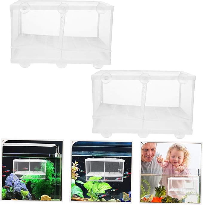 Toyvian 2pcs Aquarium Breeding Box Partition for Fish Tank Accessories Betta Fish Tank Incubator Random Style