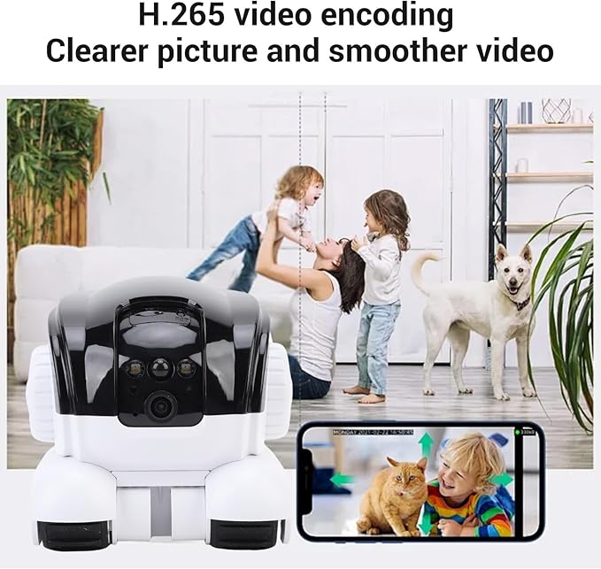 Yoidesu Security Camera Indoor, Pet Camera with Speaker for Dog Cat, Baby Monitor with Phone App, 2 Way Audio, Support WiFi, Motion Tracking, Cloud & SD