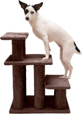 Furhaven Steady Paws Multi-Step Pet Stairs for High Beds & Sofas - Brown, 3-Step