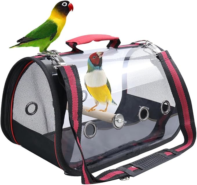 Bird Carrier Portable,Lightweight Breathable Parrot Outgoing Bags,Small Pet Carrier Bag with Shoulder Strap,Bird Rat Guinea Pig Squirrel Carrier_M