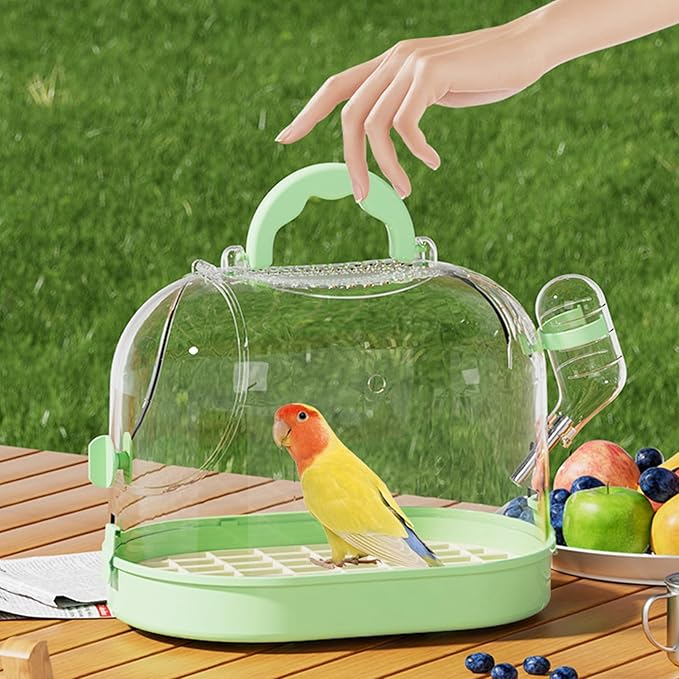 Portable Clear Bird Parrots Transport Cage Window Ventilated Carriers Bag Breathable Bird Travel Bag for Large Birds