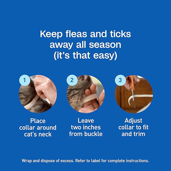 ADAMS Plus Flea & Tick Collar for Cats, Flea Collar for 14-Month Prevention, Adjustable Collar Fits Cats & Kittens, Kills Fleas & Ticks, 2 Count