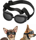 Lewondr Dog Sunglasses Small Breed Goggles UV Protection,Goggles for Small Dogs Eye Wear Protection with Adjustable Strap Windproof Anti-Fog Sunglasses for S-mall Doggy Doggie Glasses,Black