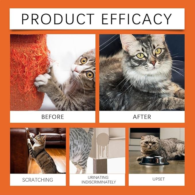2pcs Cat Deterrent Spray for Indoor and Outdoor, Safe Indoor & Outdoor Deterrent for Furniture & Carpet Protection, Natural Anti-Scratch Spray for Cats, for Sofa, Rugs, Chairs,200ML| 6.8oz
