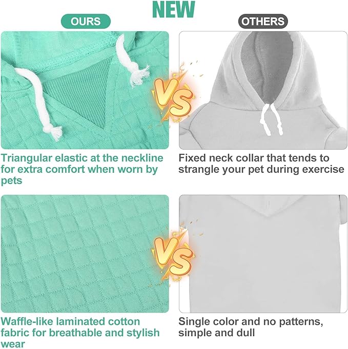 BEAUTYZOO Dog Sweaters for Extra Large Dogs Girl Boy, XXXL Dog Hoodie with Pocket & Leash Hole, Soft Warm Waffle-Like Laminated Cotton Pet Clothes for Cold Weather, Doberman Great Dane Sweatshirt, 3XL