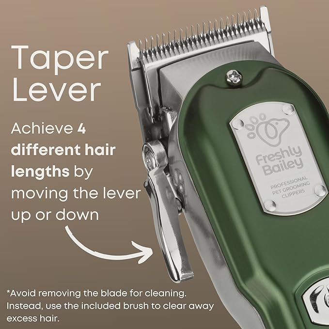 Freshly Bailey Cat Clippers for Matted Hair - Matted Cat Fur Remover - Low Noise Grooming Trimmer & Shaver | Pet Clippers for Long Hair Cats | Professional Pet Shaver with Detachable Guards